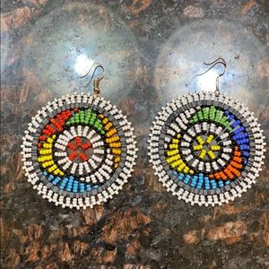 White NASHONA Beaded Earrings